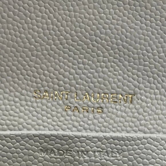 Auth SAINT LAURENT PARIS Monogram large flap wallet 372264 Cream Leather - Picture 5 of 5